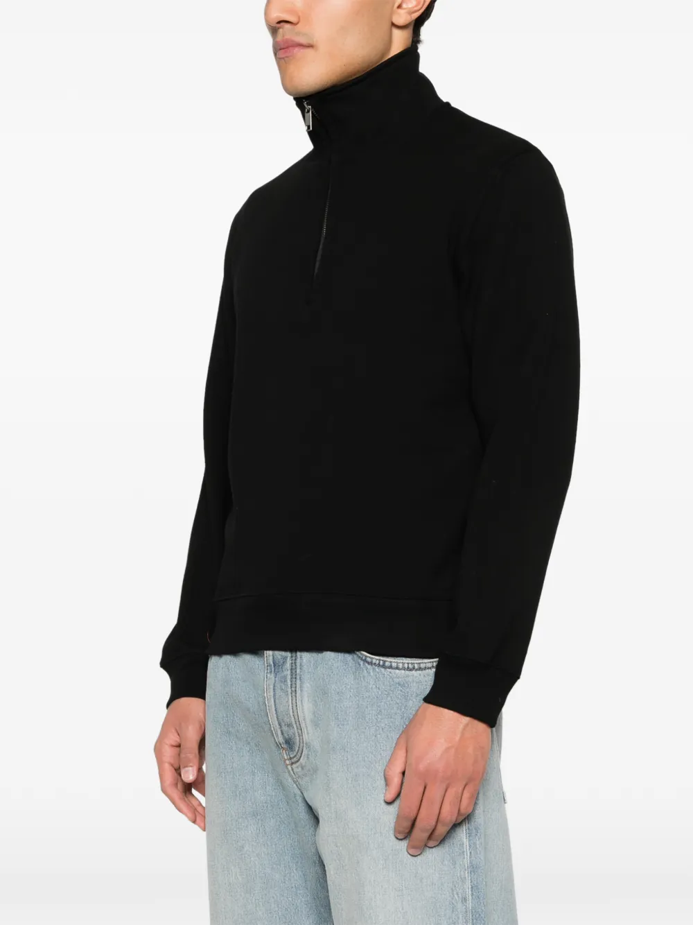  Sandro Zip Cotton Sweatshirt - Black 