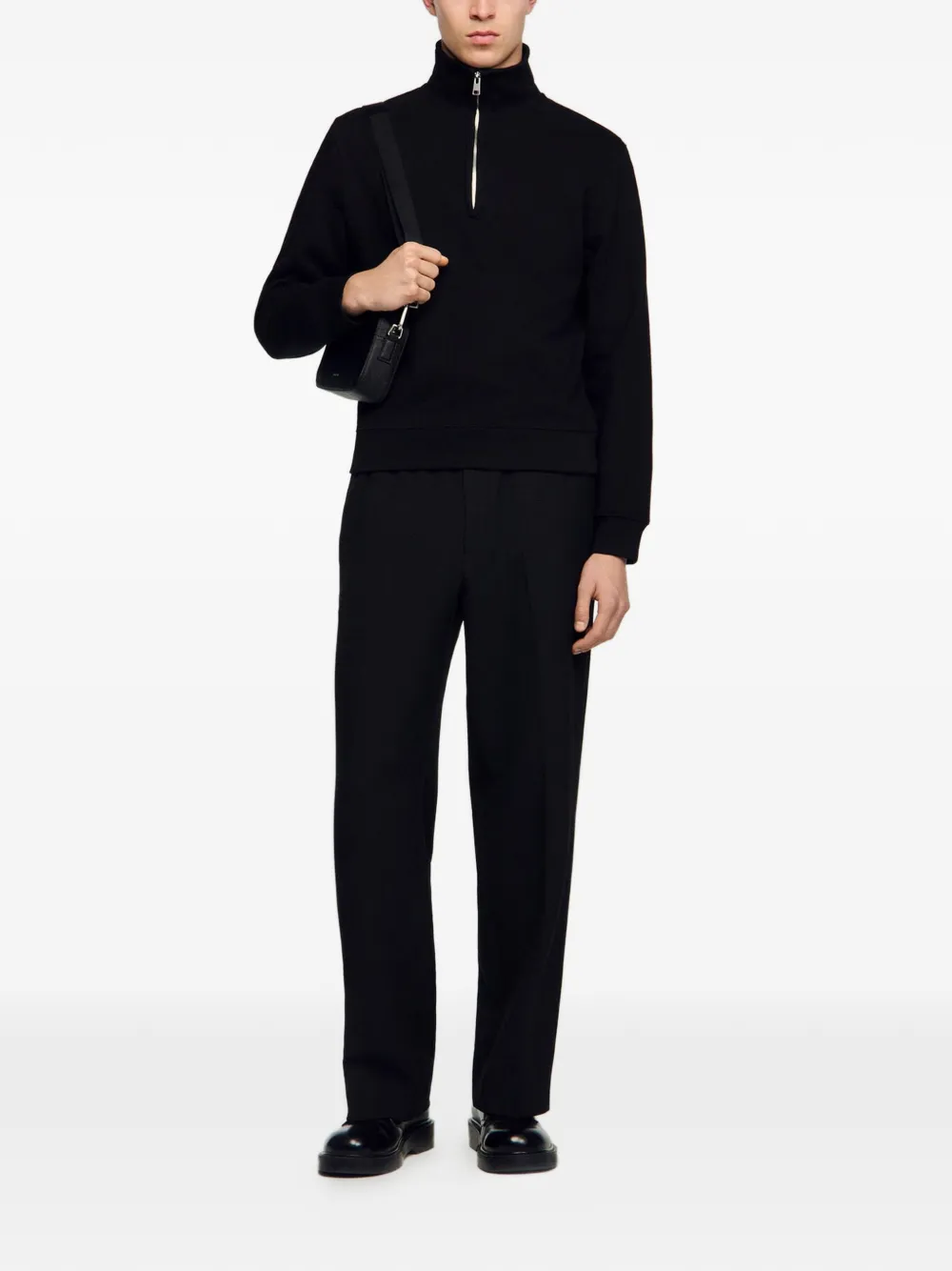  Sandro Sudadera De Algodón Con Cremallera - Negro 