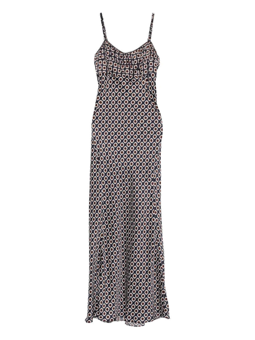 SANDRO printed lace-up maxi dress - Blue