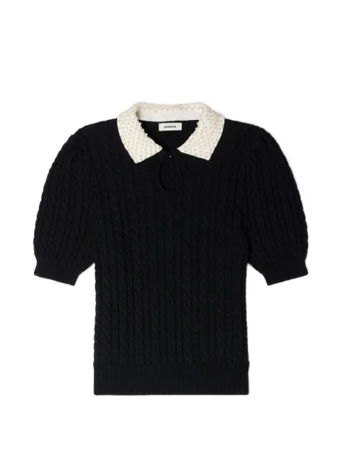 SANDRO collar-detail polo top