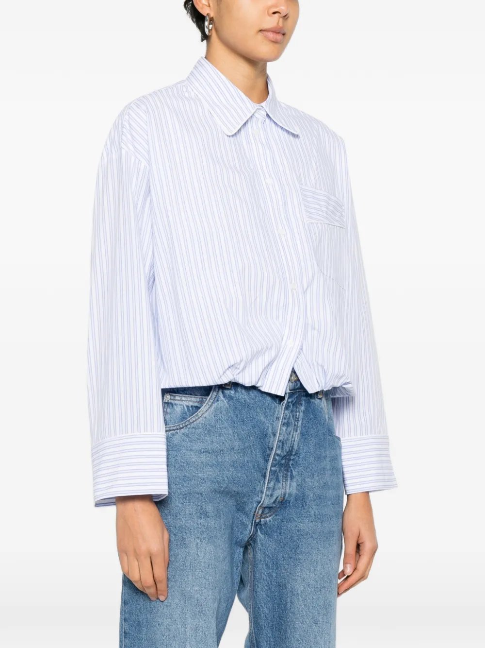  Sandro Strip-pattern Shirt - White 