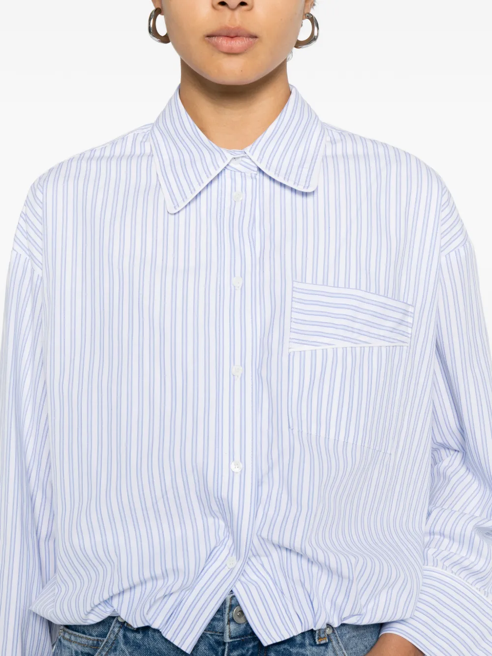 SANDRO Gestreepte blouse Wit