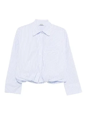 AMI Paris ラッフル ストライプシャツ | ブルー | FARFETCH JP