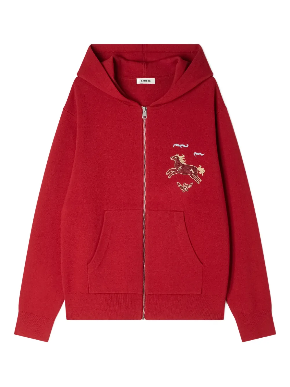SANDRO zip-up hoodie - Red