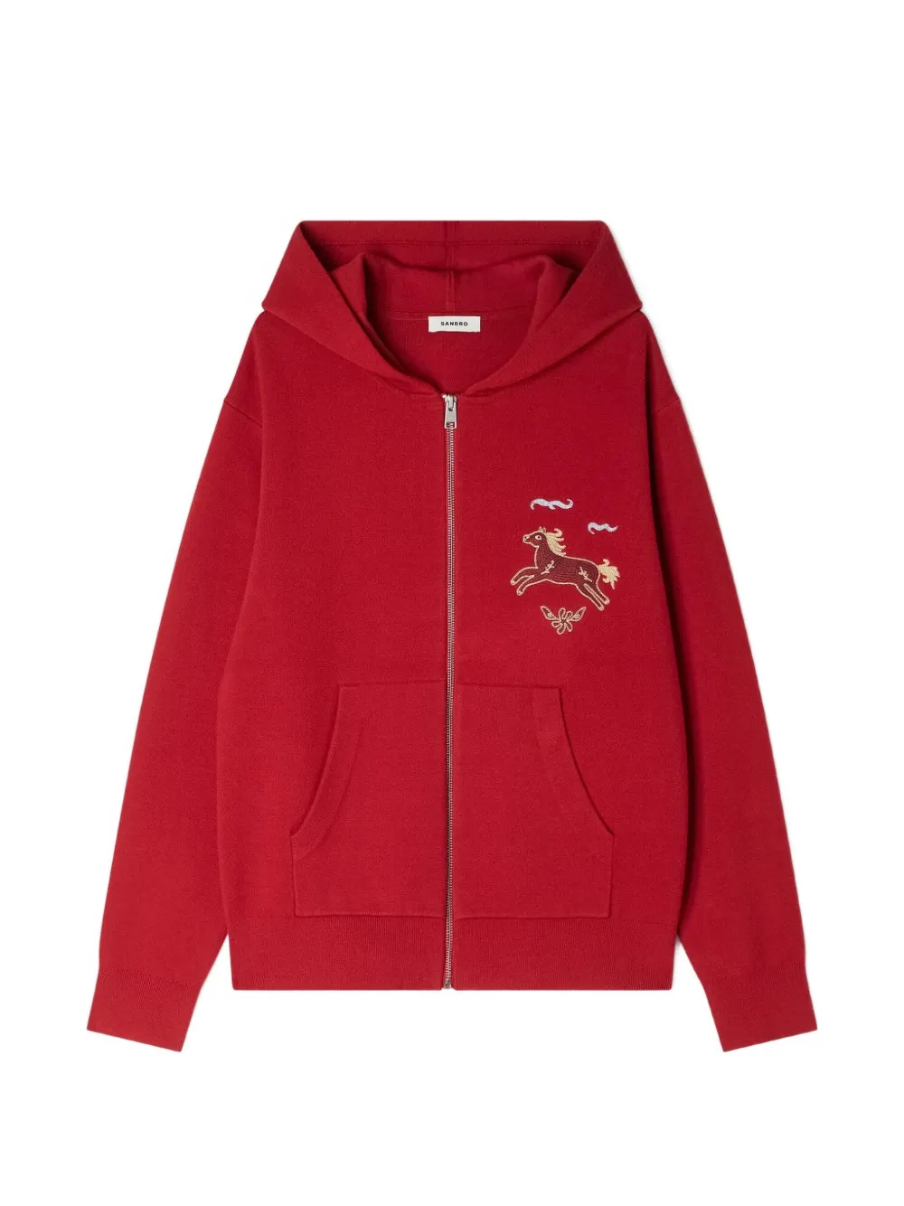 SANDRO zip-up hoodie - Red