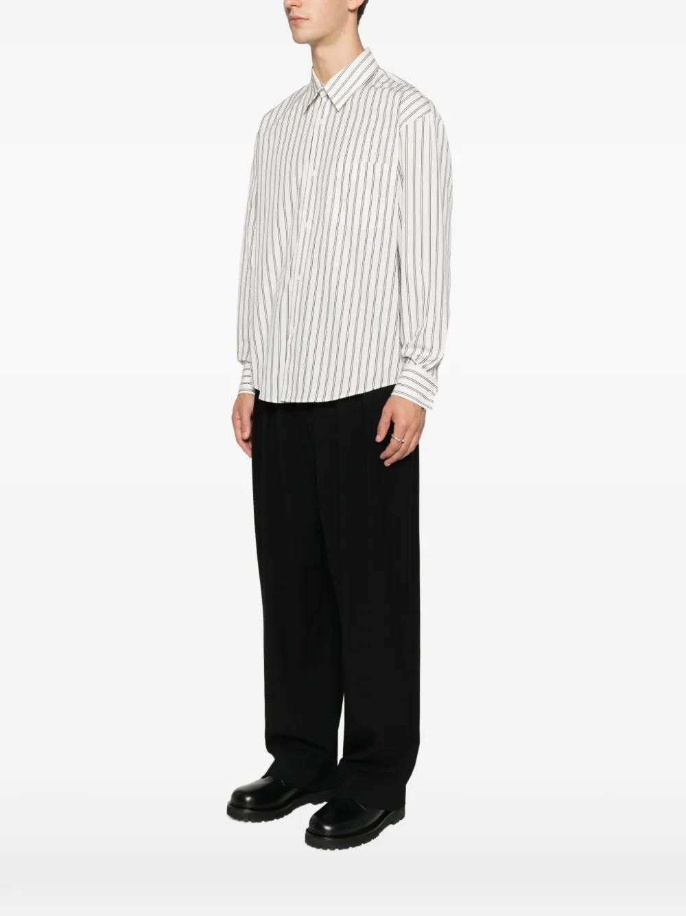  Sandro Striped-pattern Button Shirt - White 