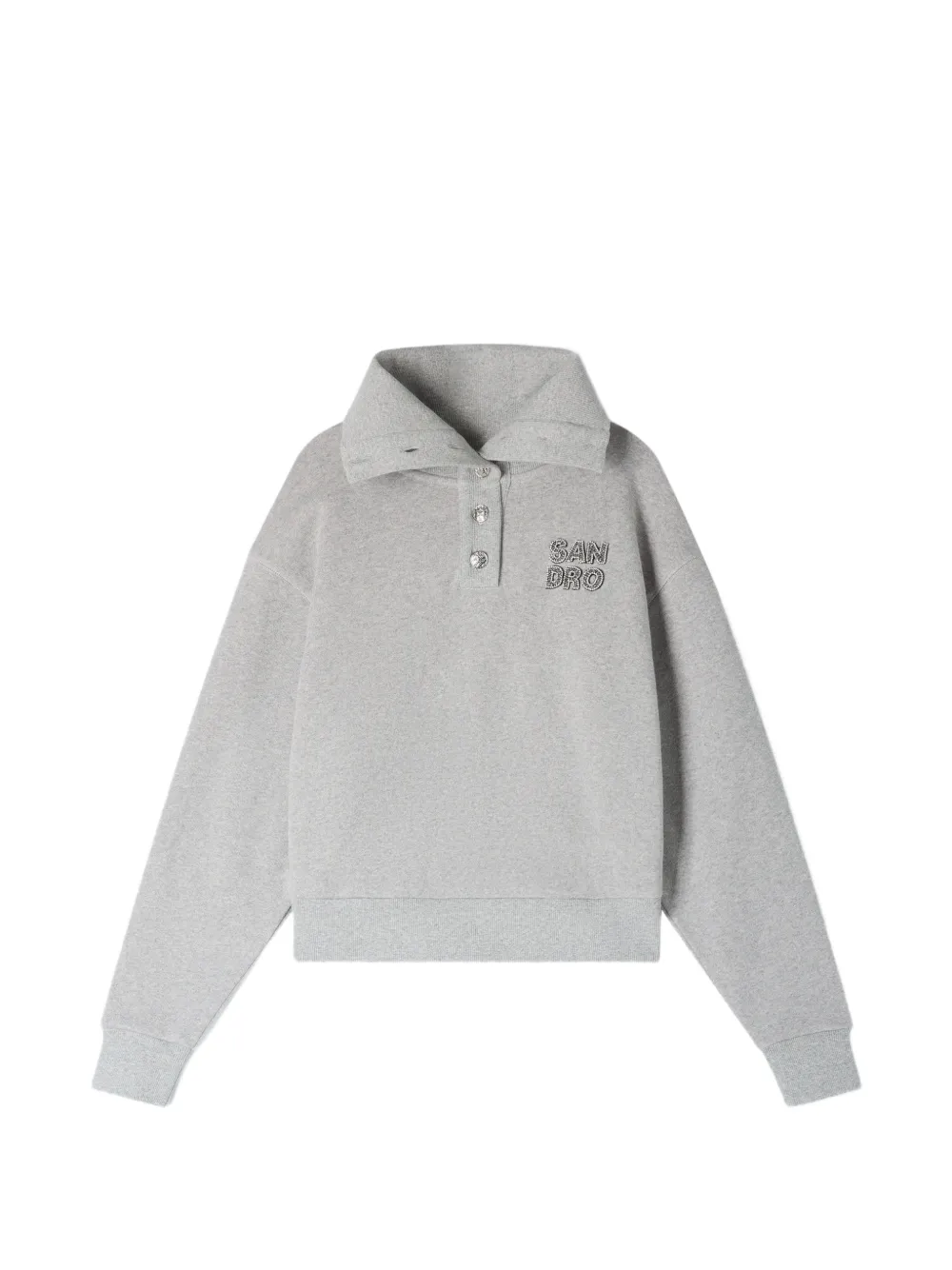 SANDRO logo-plaque sweatshirt - Grigio