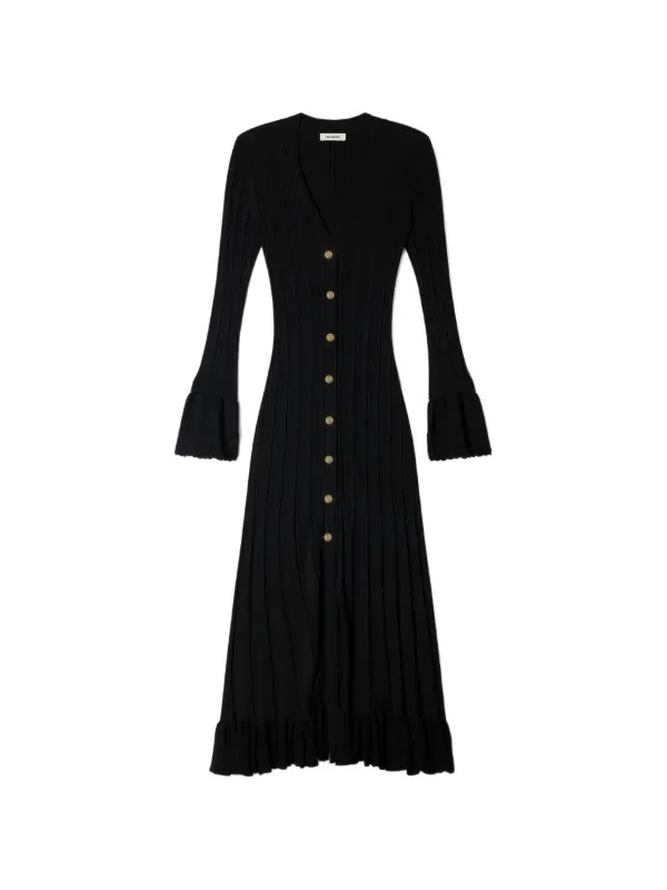 SANDRO Midi Knit Dress | Black | FARFETCH BH