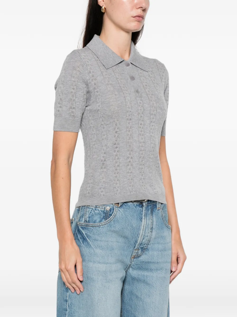  Sandro Short-sleeves Polo Top - Grey 