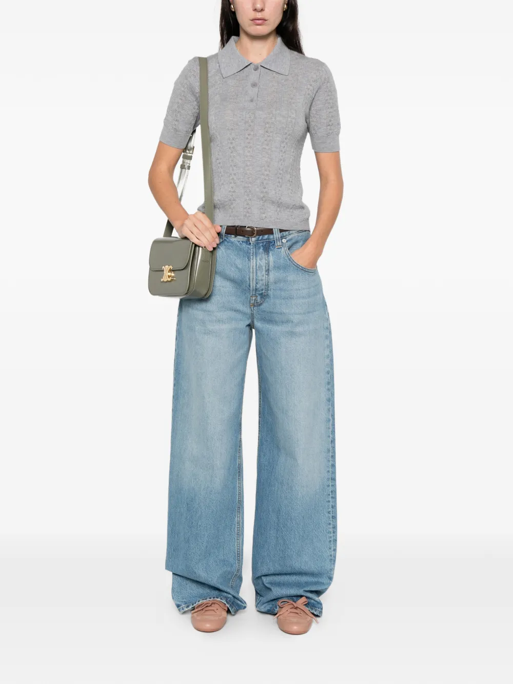 SANDRO Polotop met korte mouwen - Grijs