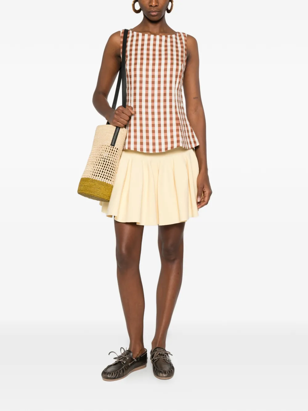  Sandro Pleated Knitted Mini Skirt - Yellow 