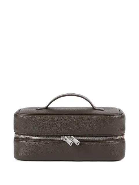 SANDRO zip-fastening grained wash bag