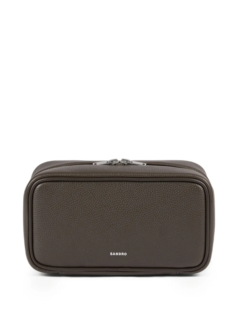 Zip-Fastening Grained Wash Bag