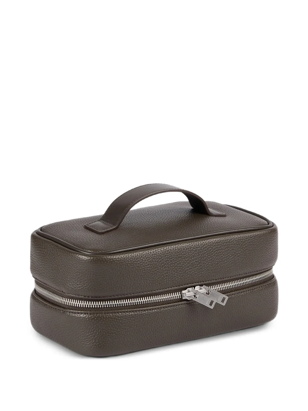 Zip-Fastening Grained Wash Bag