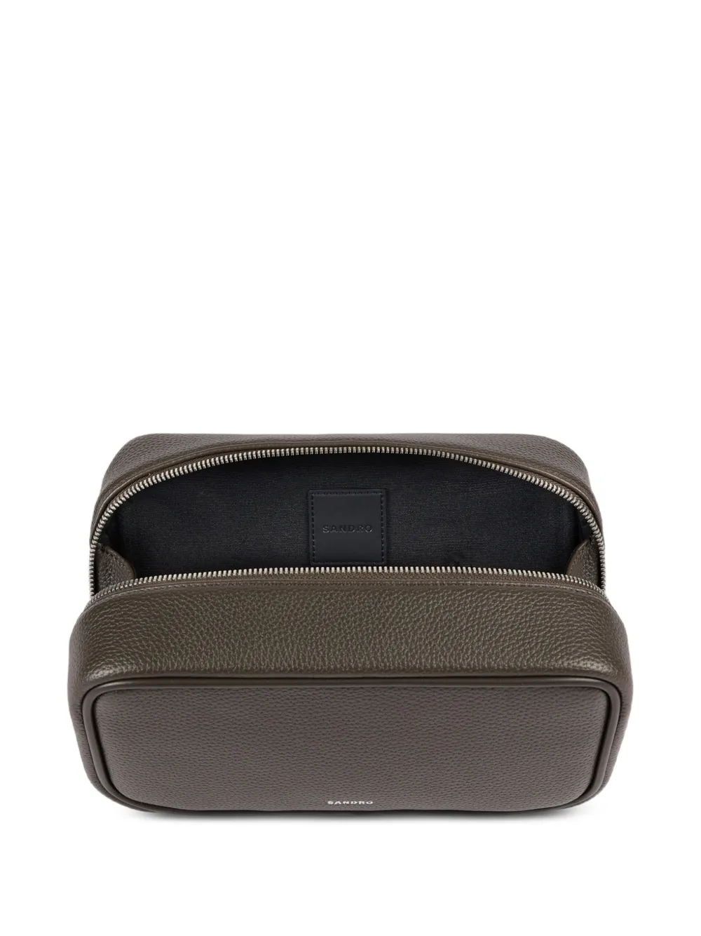 Zip-Fastening Grained Wash Bag