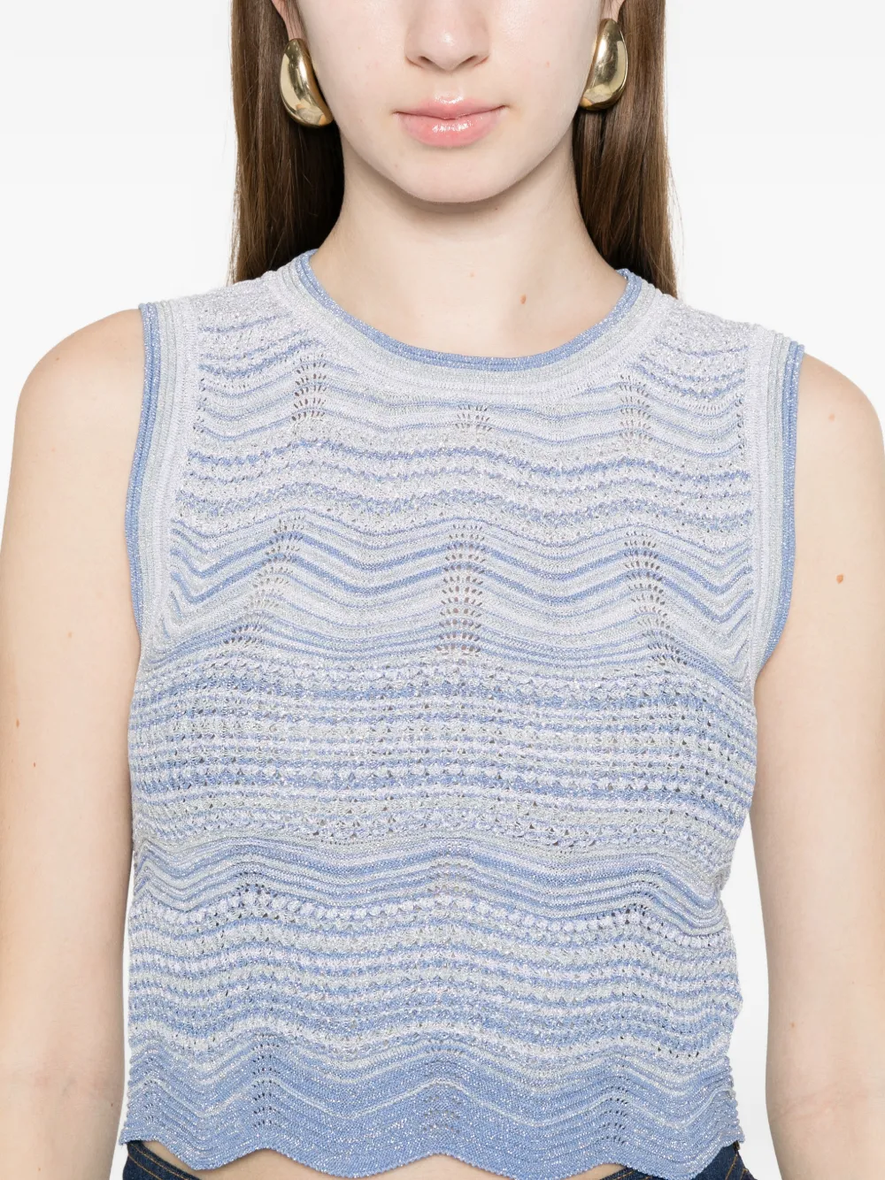 SANDRO Cropped top met patroon Blauw