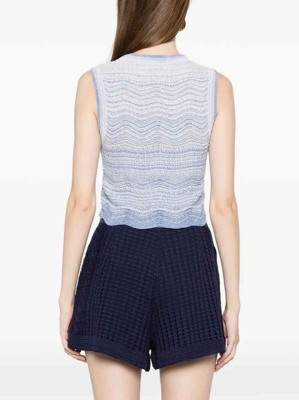 SANDRO Cropped top met patroon Blauw