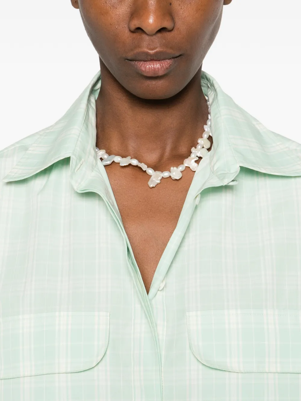 SANDRO Geruit blouse Groen