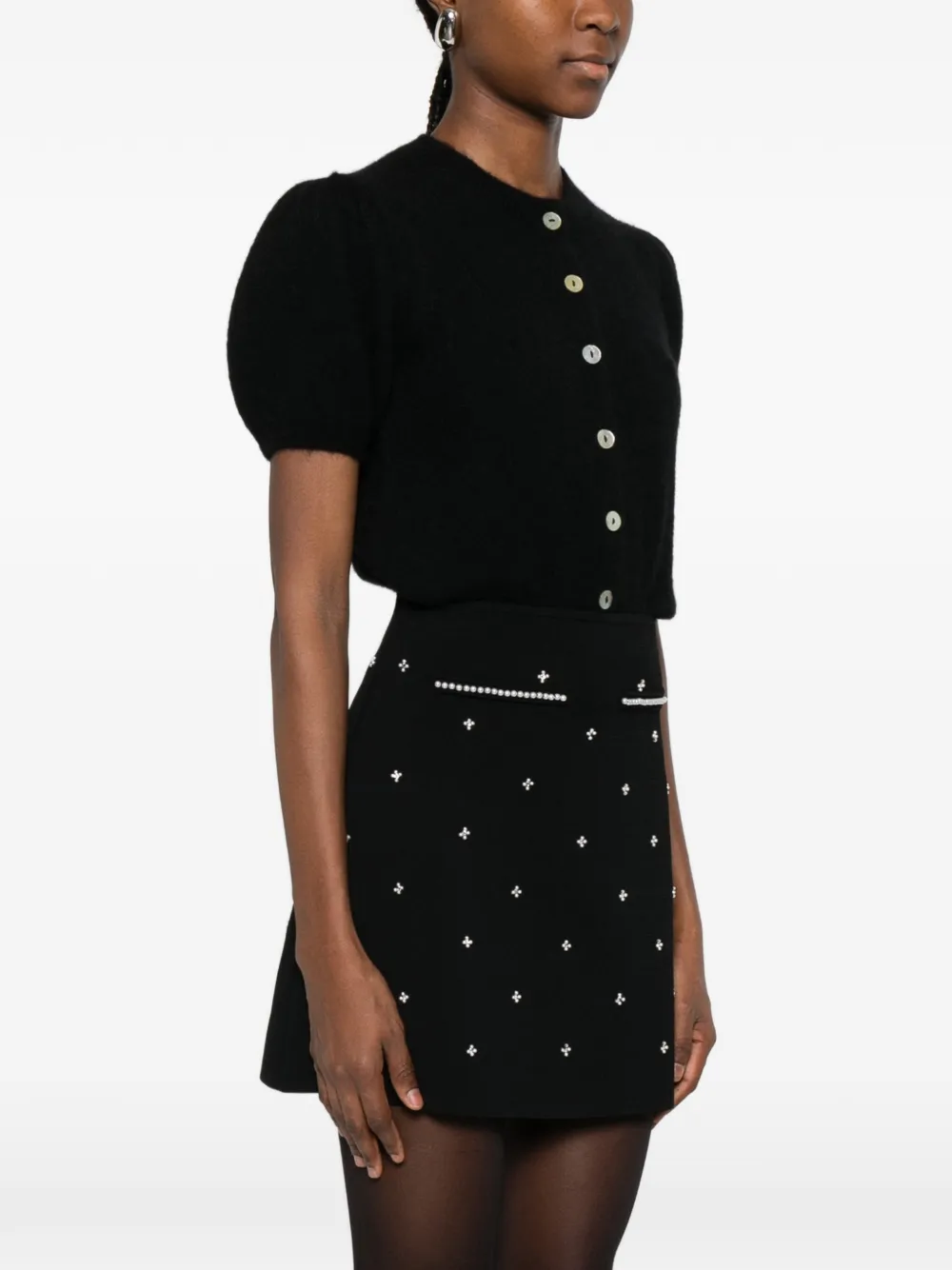  Sandro Mini Strassé-embellishment Skirt - Black 