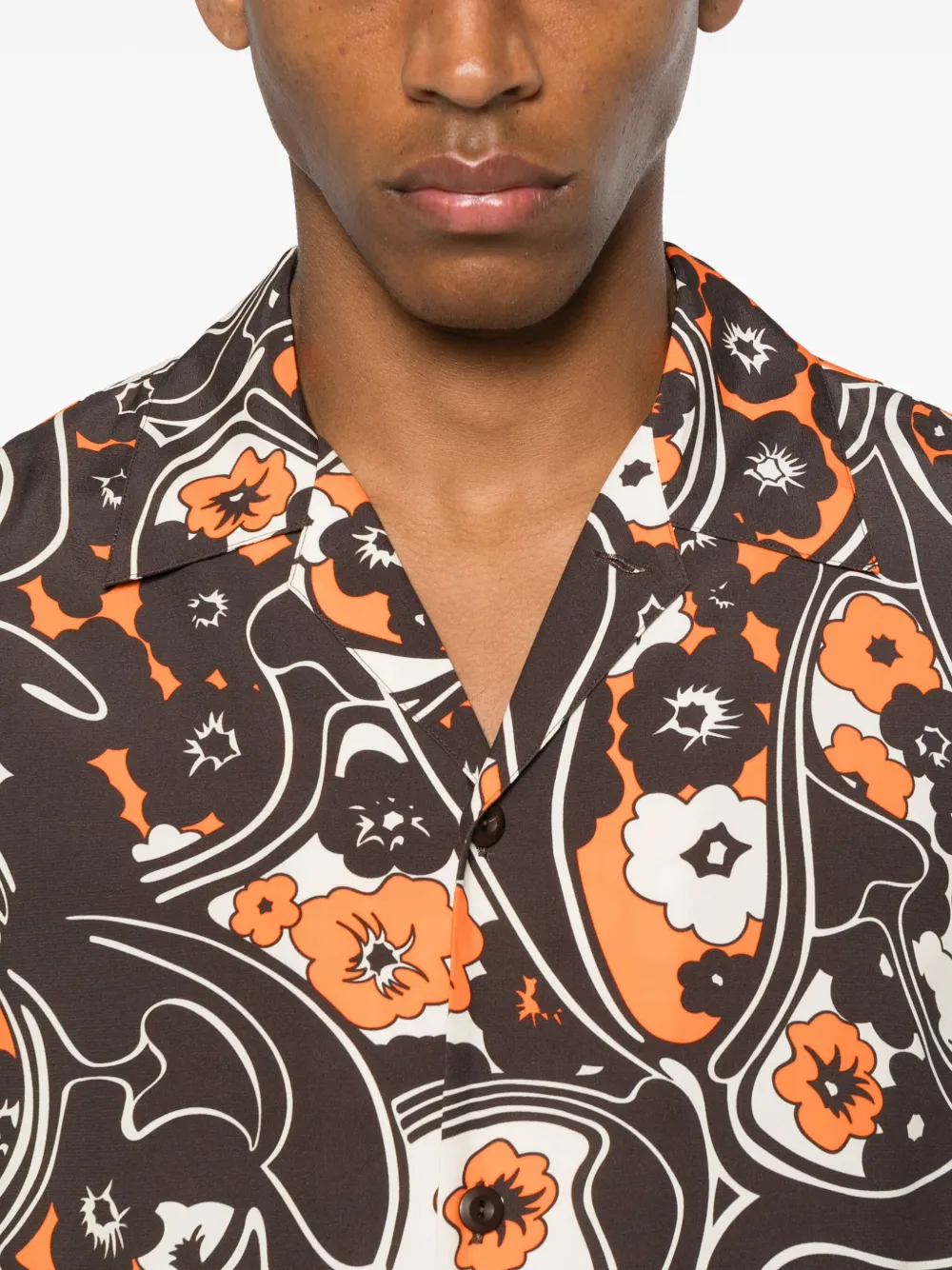 SANDRO Overhemd met bloemen patroon Bruin