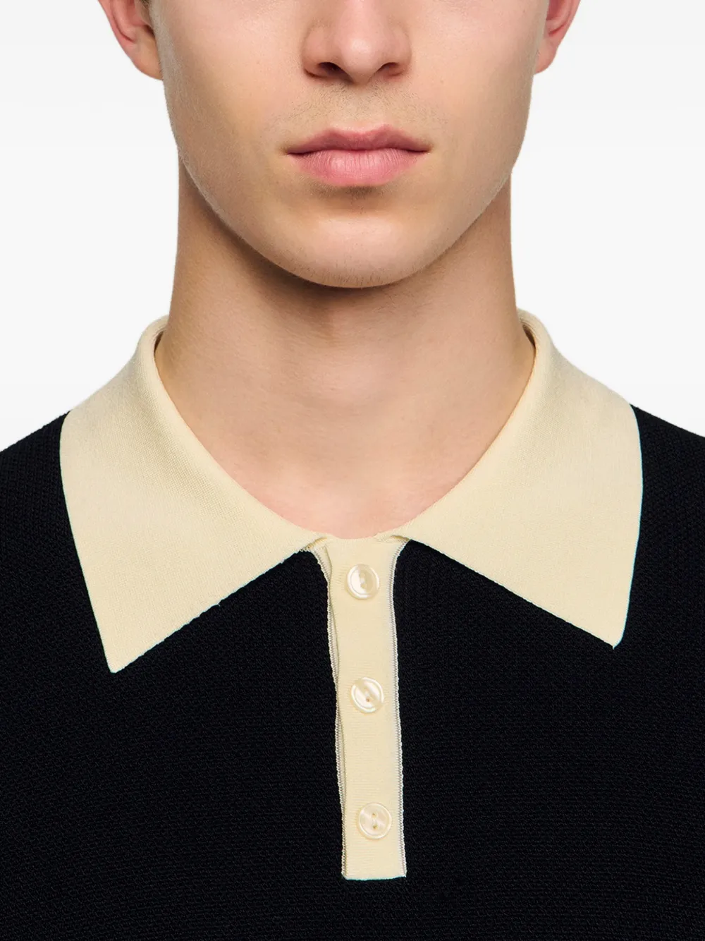 SANDRO Poloshirt met korte mouwen en kraag Zwart