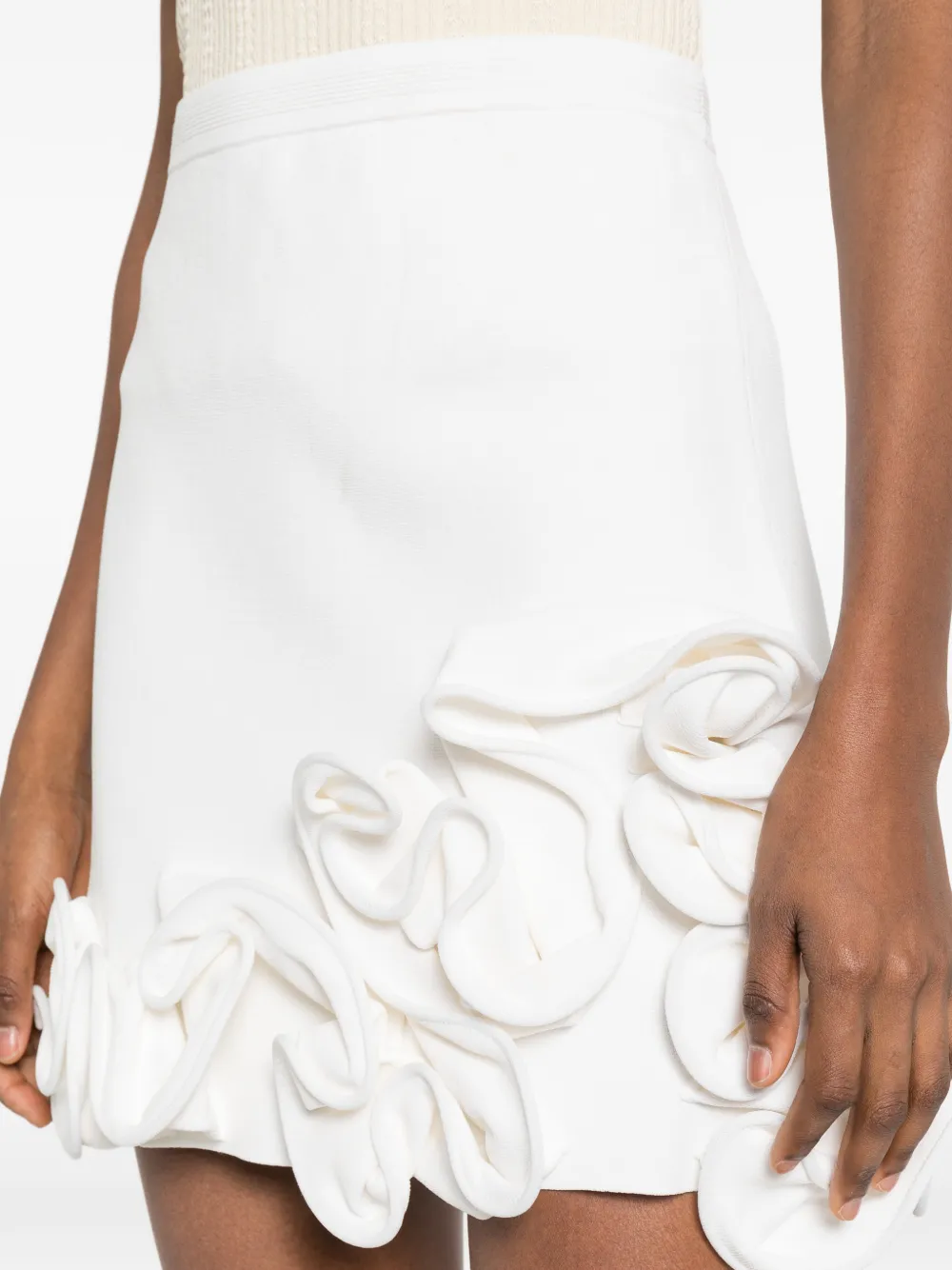 SANDRO Mini-rok met ruches Wit