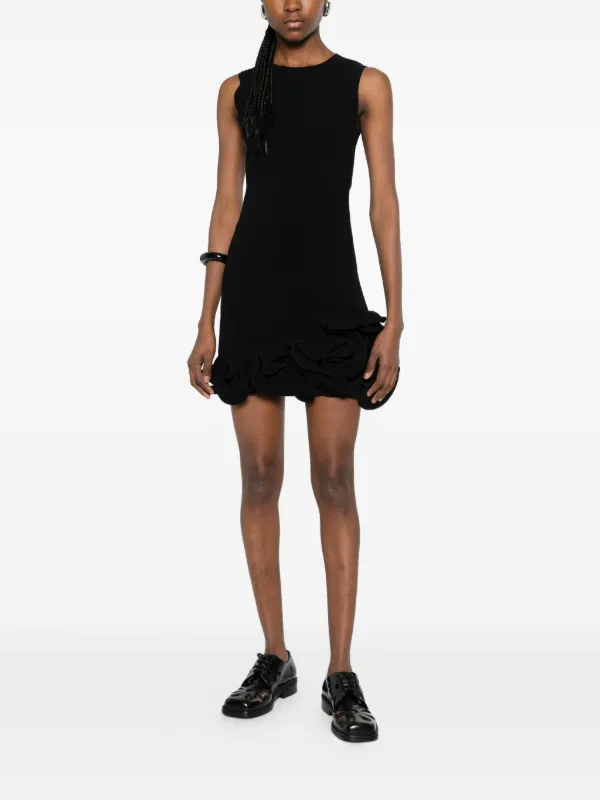black high neck lace long sleeve frill bodycon dress Tatum Fitted Maxi Dress with Leg Slit main image 1
