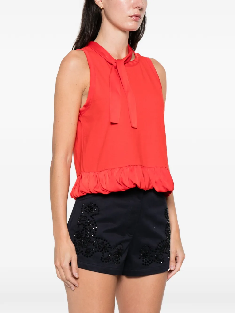 Ruffled Crew Neck Top
