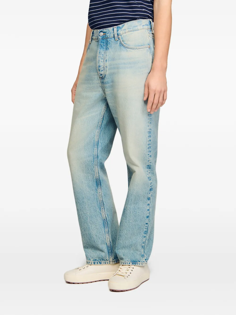 SANDRO Jeans met wijde pijpen en vervaagd effect Blauw