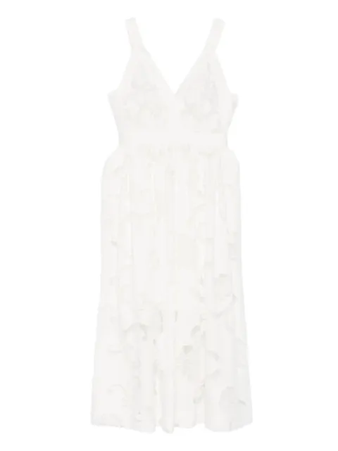 SANDRO midi floral V-neck dress
