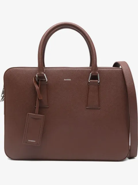 SANDRO reconstituted leather briefcase