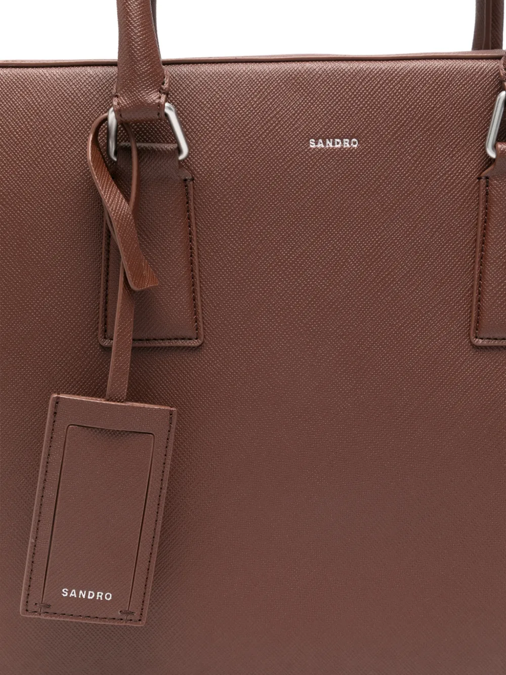  Sandro Top Handle Laptop Bag - Brown 