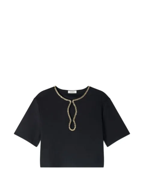 SANDRO playera corta con detalles de strass