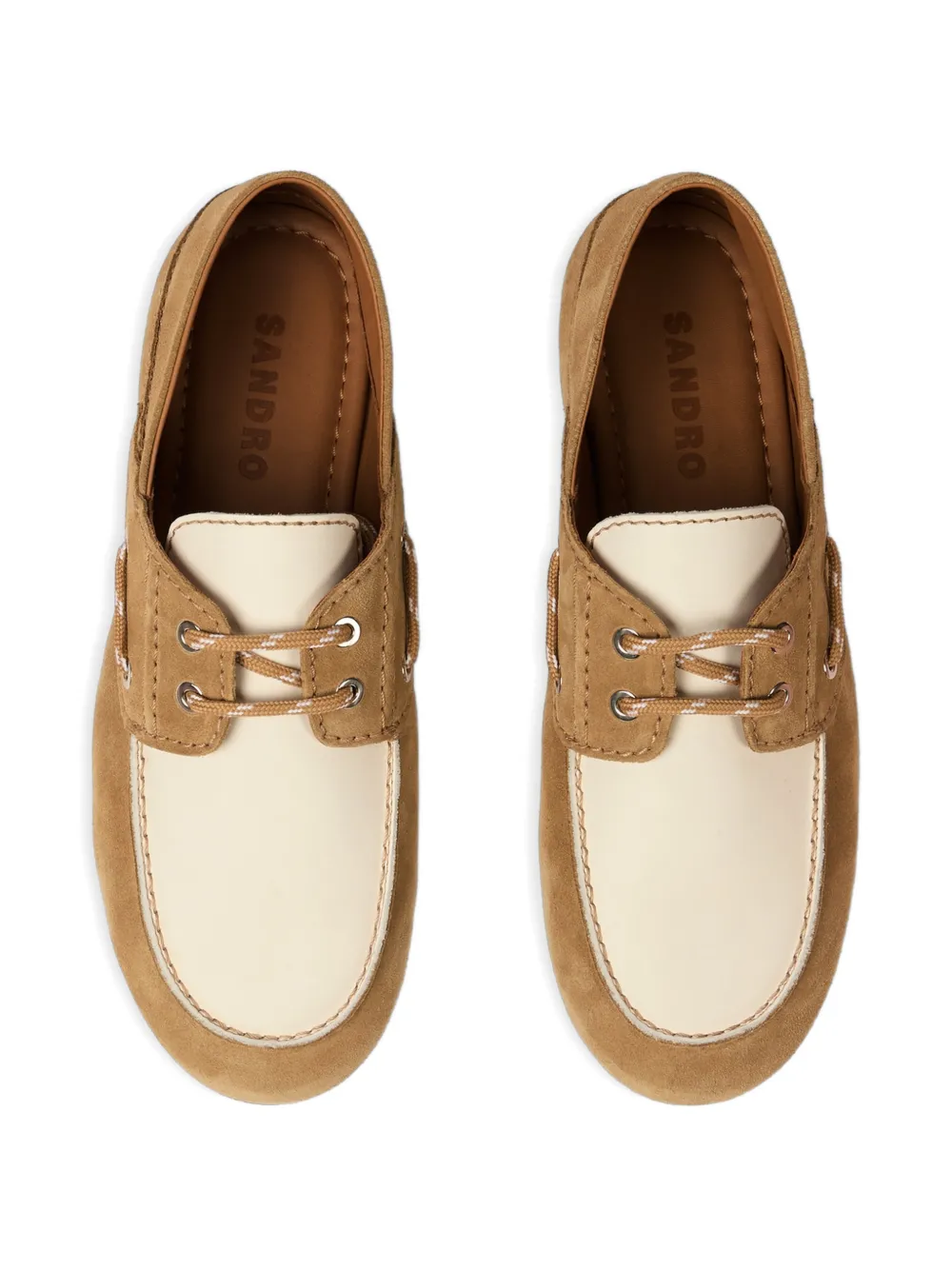 SANDRO Tweekleurige loafers Beige