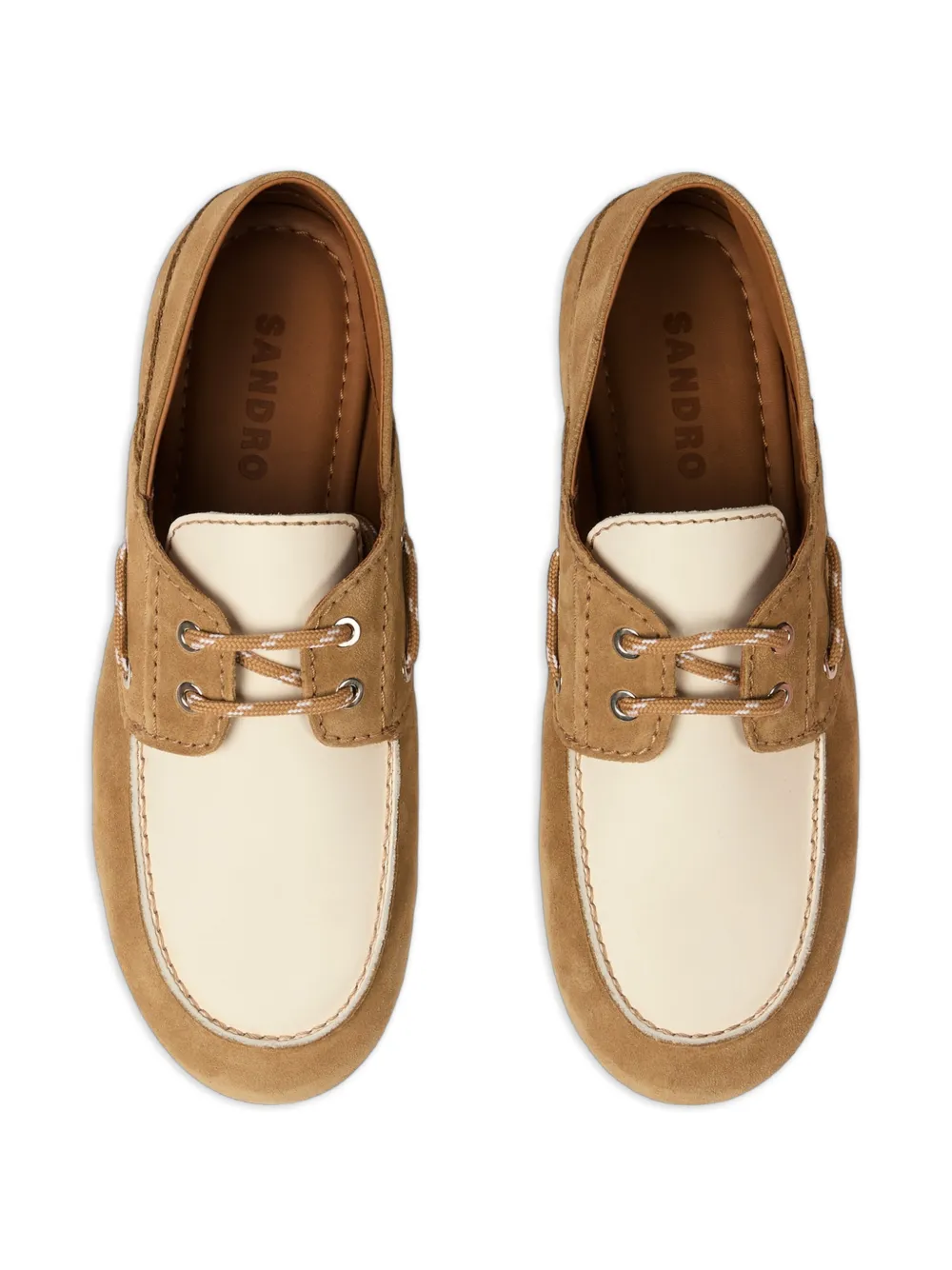 SANDRO Tweekleurige loafers Beige