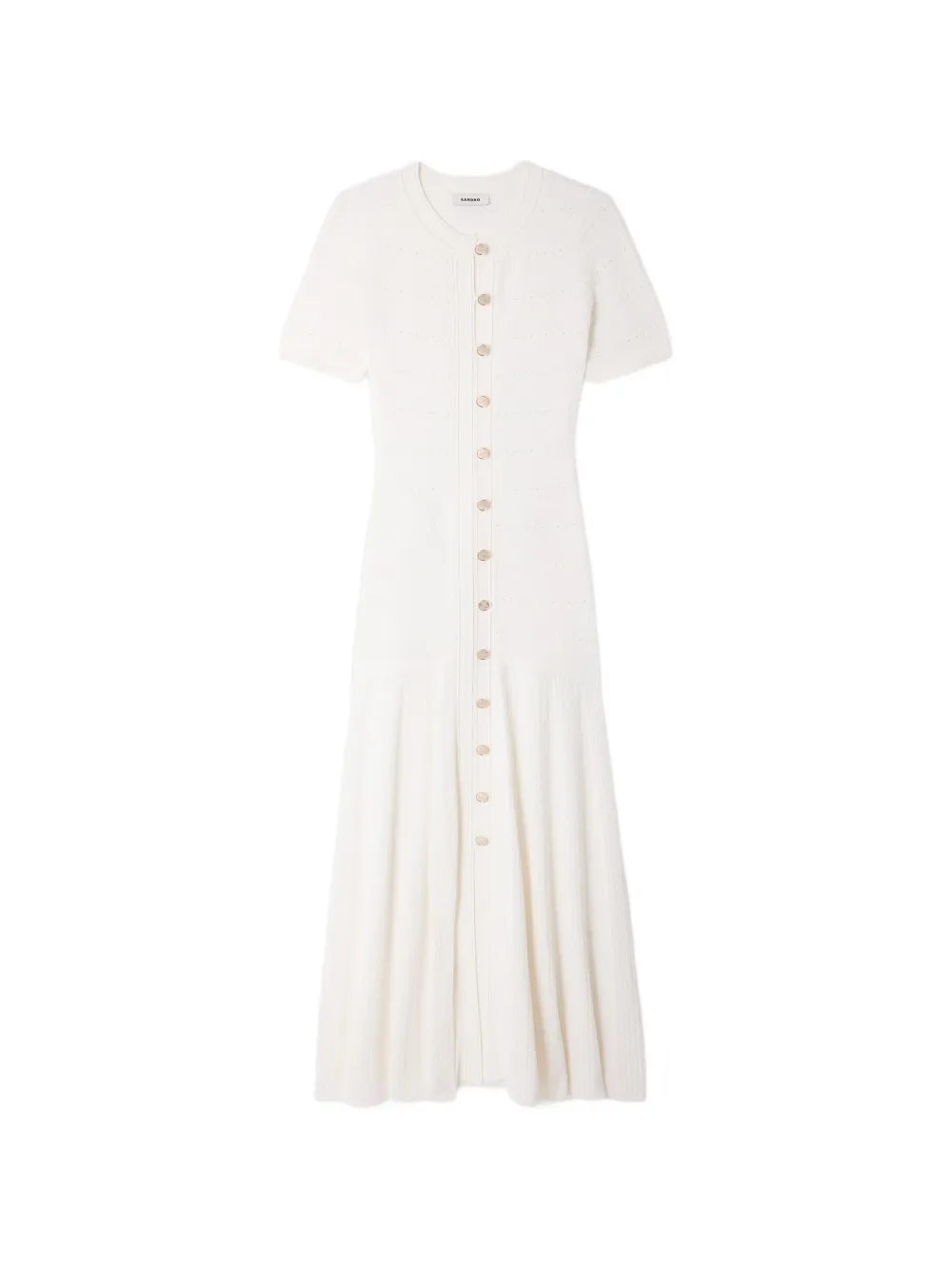 SANDRO button knitted midi dress - Toni neutri