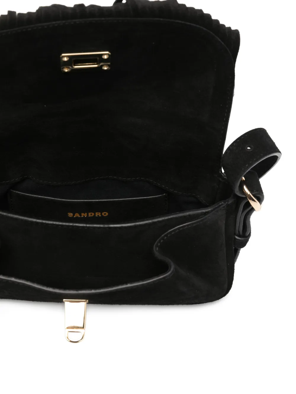 SANDRO Mini crossbodytas met franje Zwart