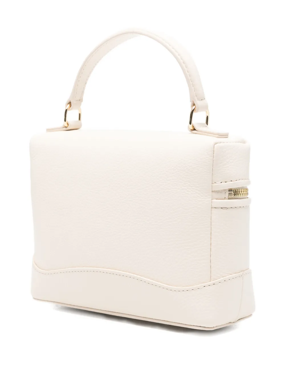 Grained Leather Zip-Fastening Tote Bag