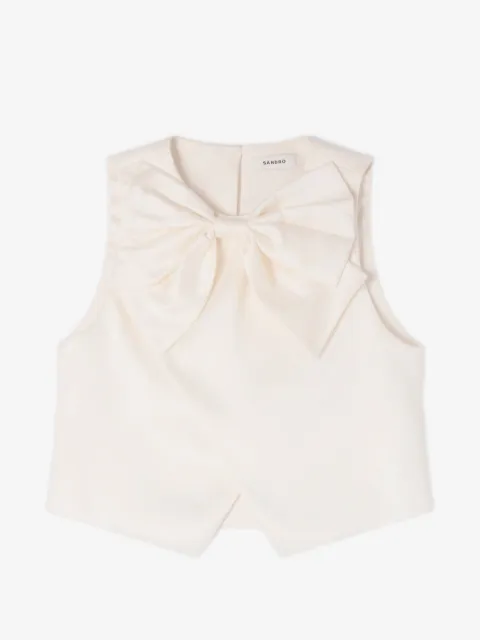 SANDRO satin bow crop top