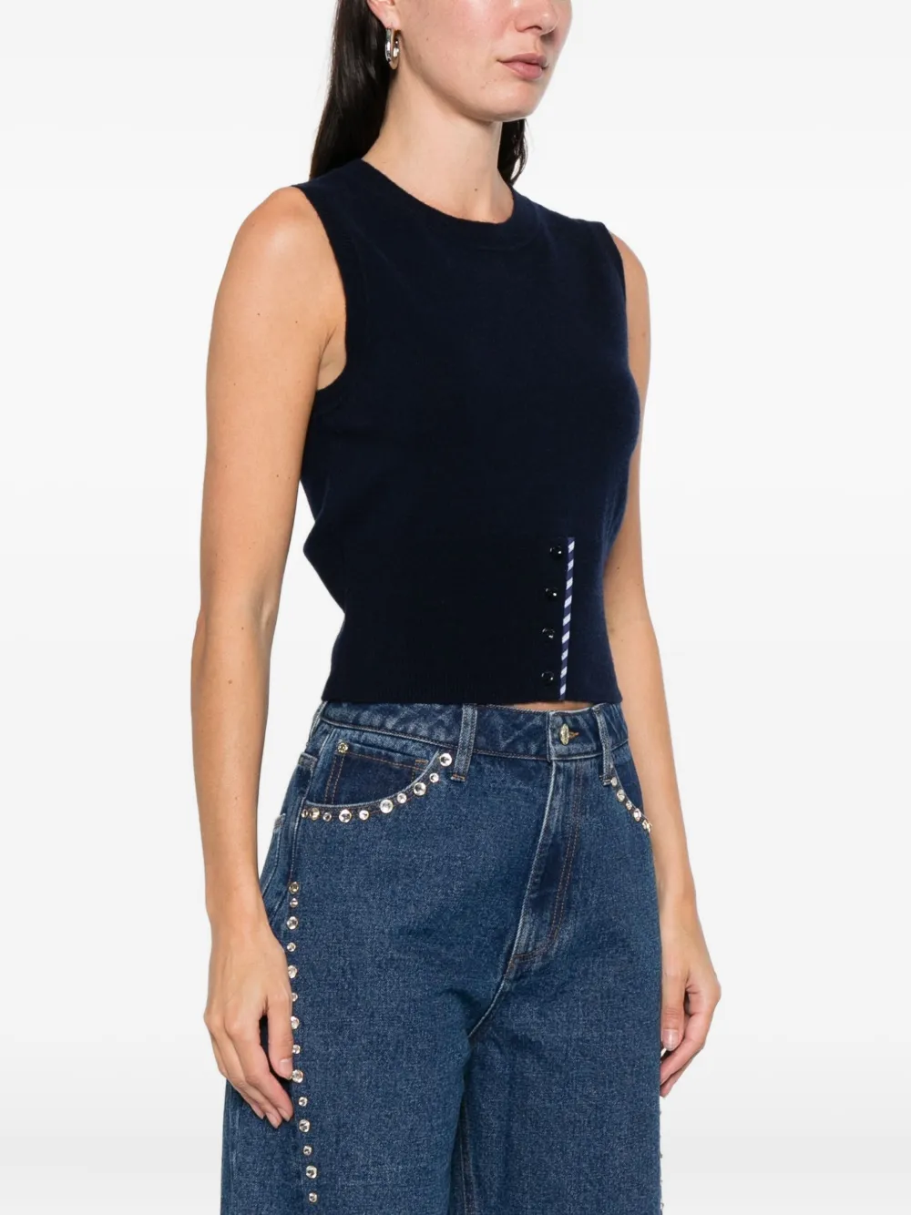  Sandro Button-detail Top - Blue 