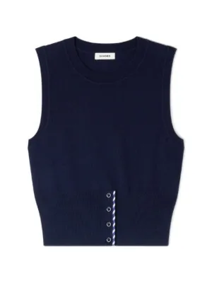 SANDRO テクスチャードニット ノースリーブトップ | ブルー | FARFETCH JP