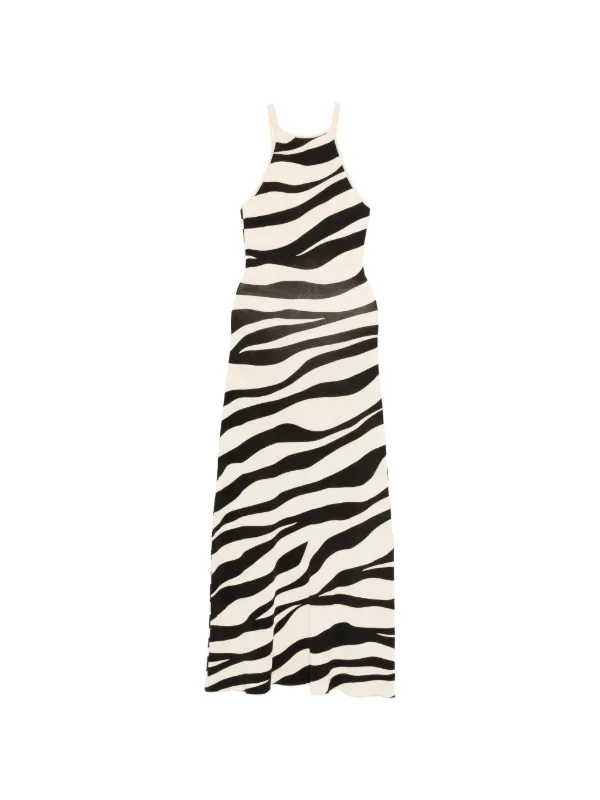 zebra print knit dress Balmain