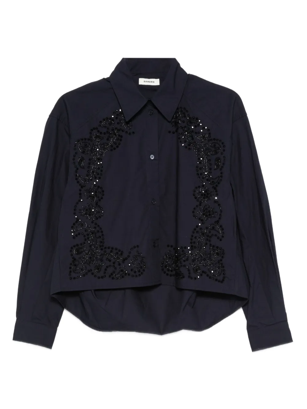 SANDRO floral embroidered shirt - Blue
