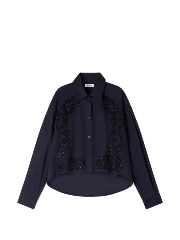 SANDRO サンドロ フローラルトップス SANDRO フローラル シャツ | ブルー | FARFETCH JP