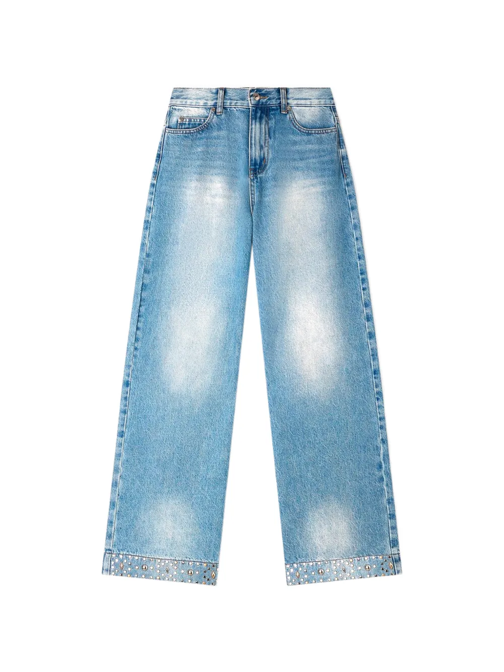 SANDRO rhinestone-embellishment straight jeans - Blu