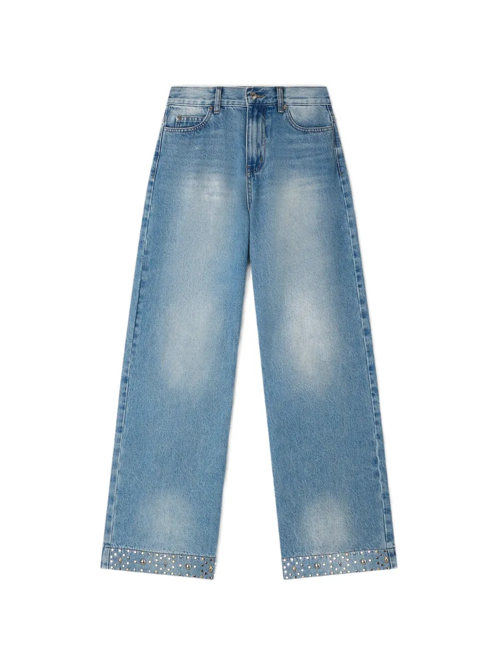 SANDRO rhinestone-embellishment straight jeans - Blu