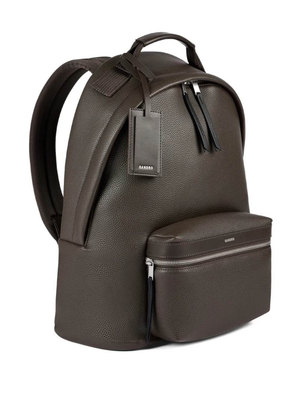  Sandro Sac à Dos En Cuir Artificiel Grainé - Marron 