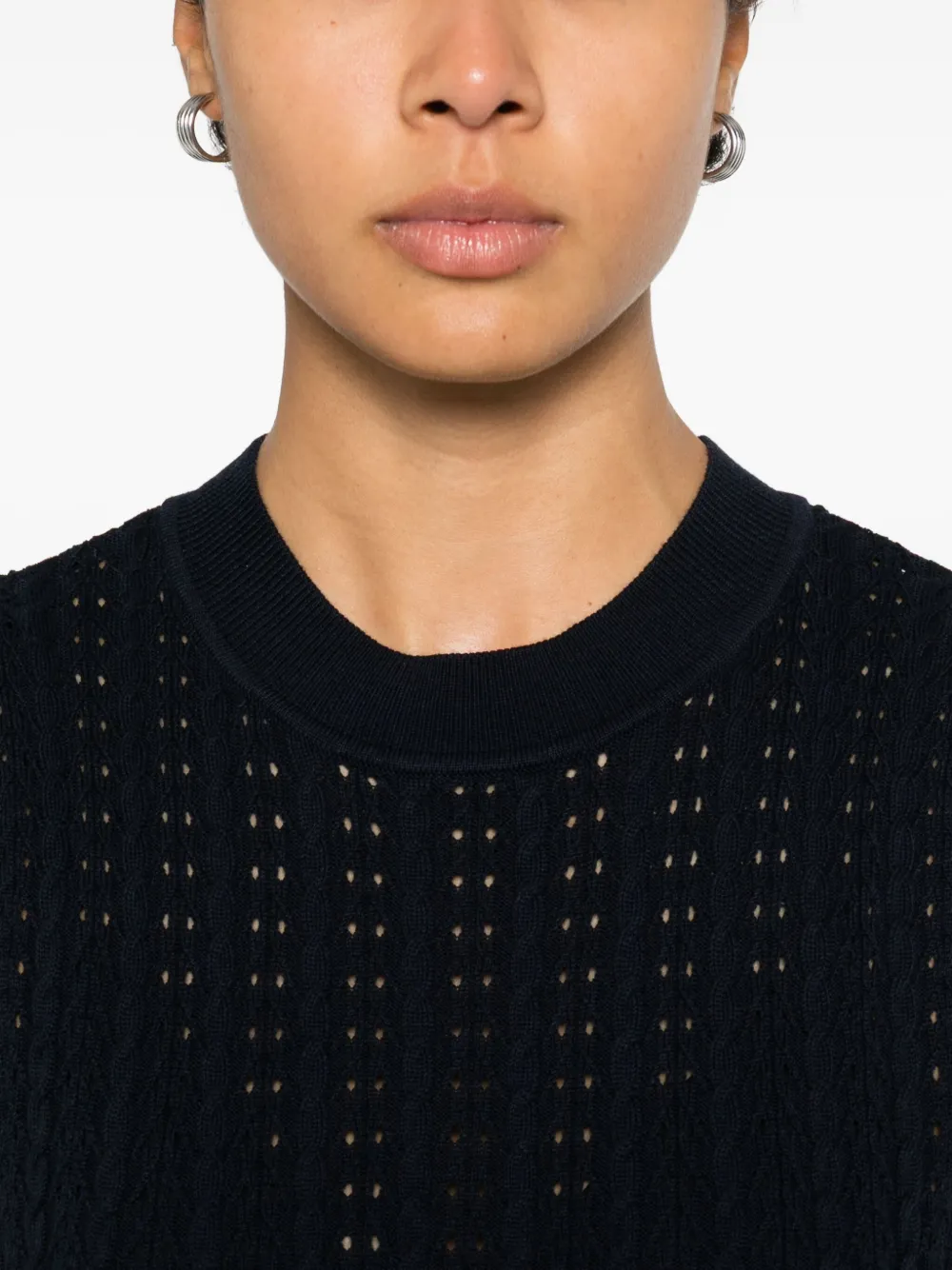 SANDRO Gebreide mouwloze top met textuur Blauw