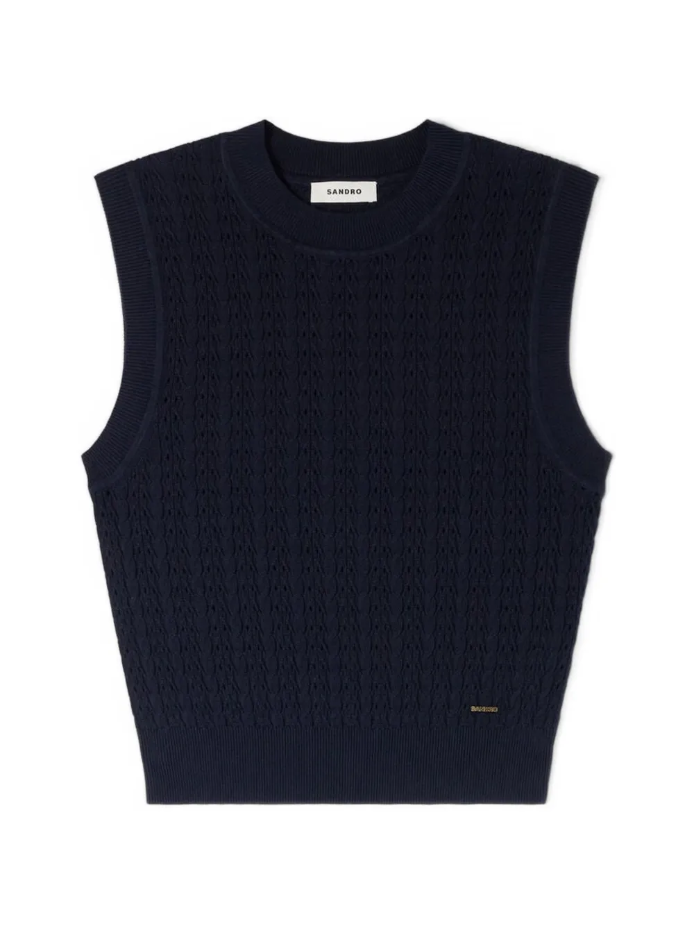 SANDRO Top smanicato in maglia - Blu