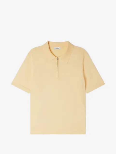SANDRO knitted polo shirt with zip collar